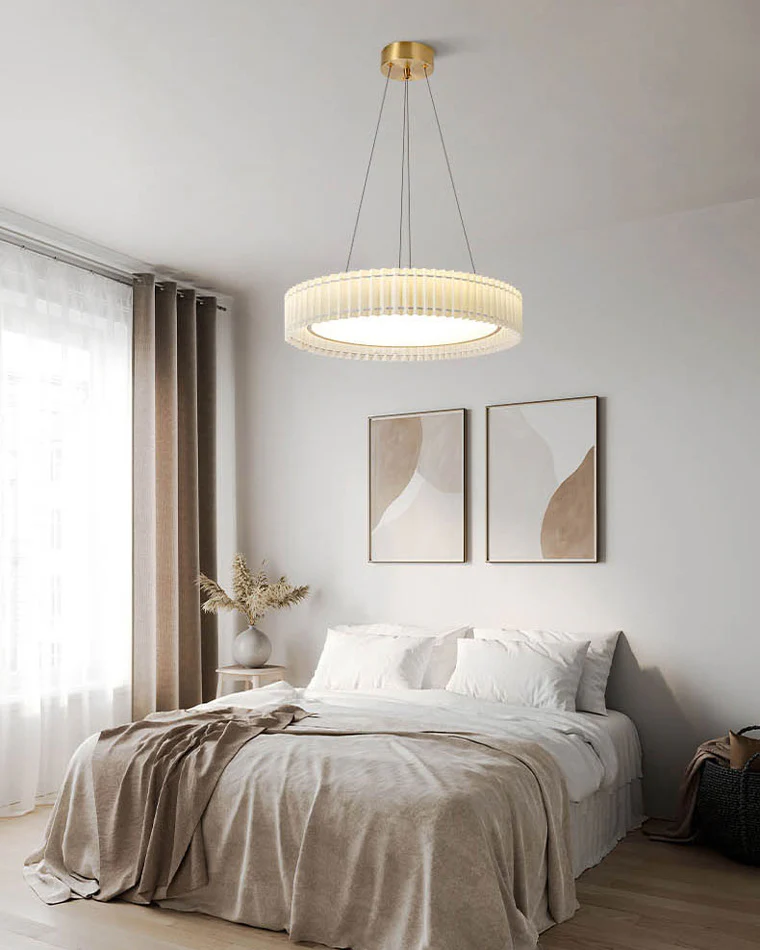 WOMO Round Pleated Fabric Pendant Light-WM2050 - Image 8