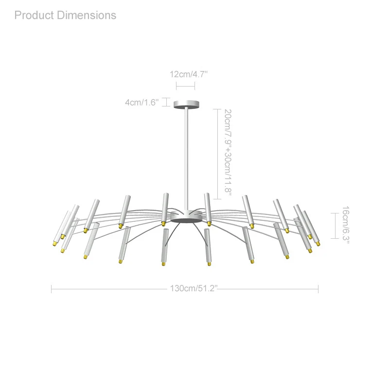 WOMO Adjustable Candelabra Chandelier-WM2038 - Image 32