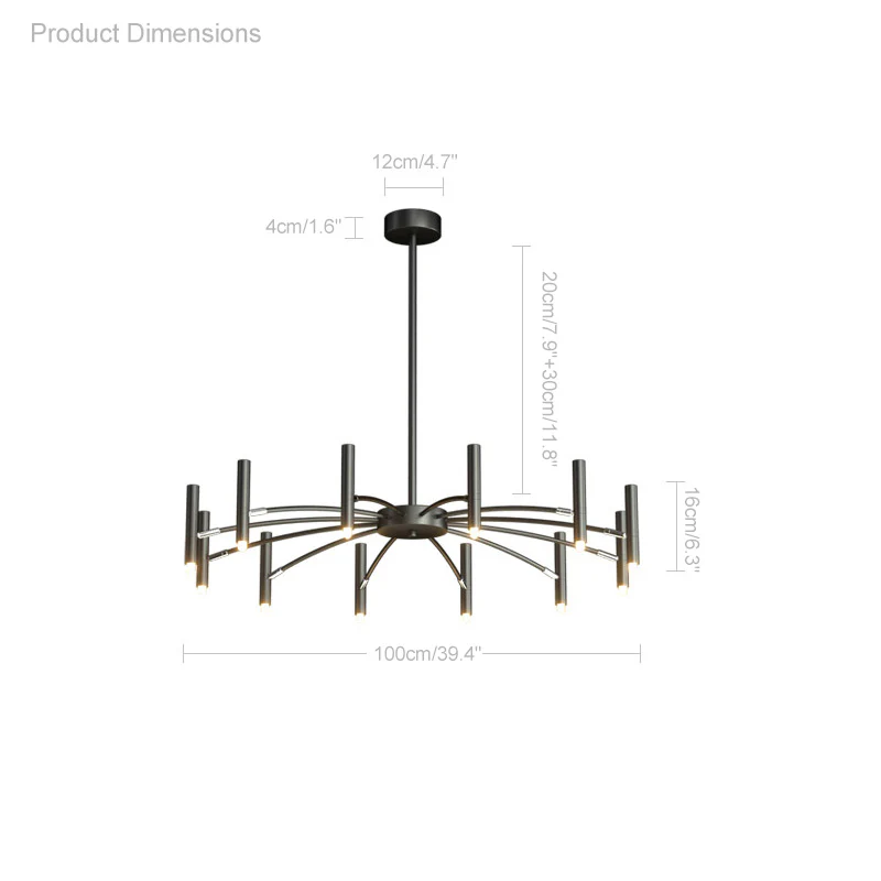 WOMO Adjustable Candelabra Chandelier-WM2038 - Image 35