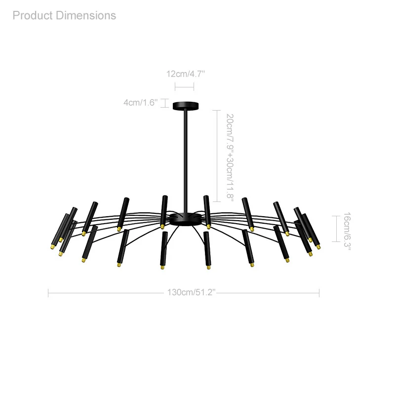 WOMO Adjustable Candelabra Chandelier-WM2038 - Image 36