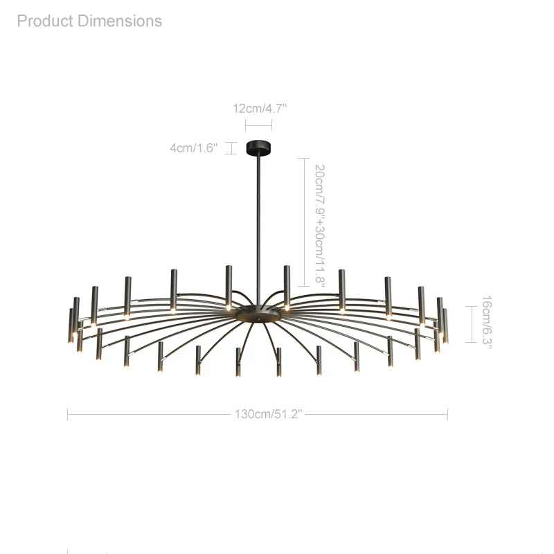WOMO Adjustable Candelabra Chandelier-WM2038 - Image 37