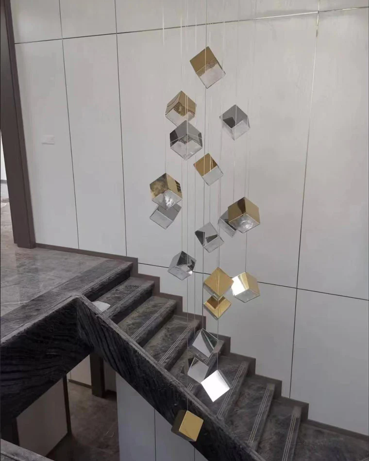 WOMO Ice Cube Textured Glass Chandelier-WM2150 - Image 16