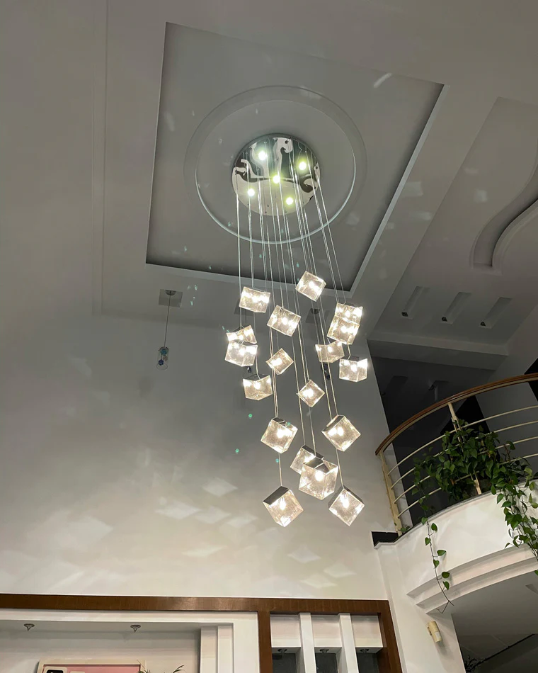 WOMO Ice Cube Textured Glass Chandelier-WM2150 - Image 25