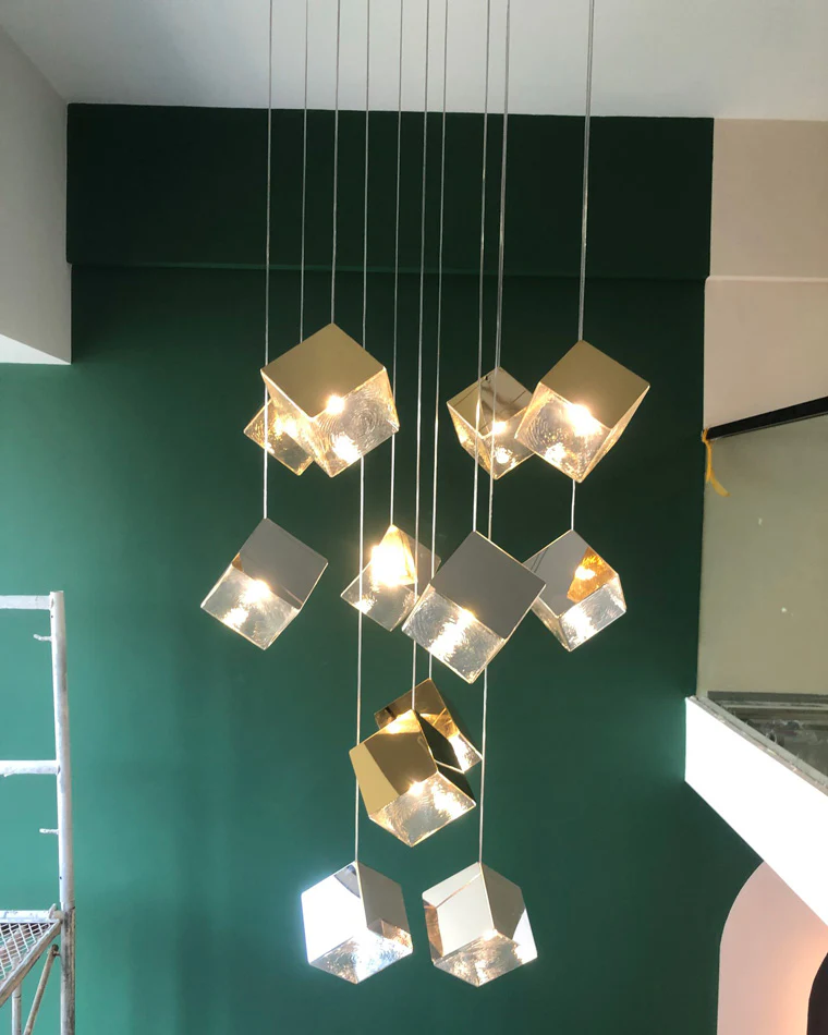WOMO Ice Cube Textured Glass Chandelier-WM2150 - Image 26