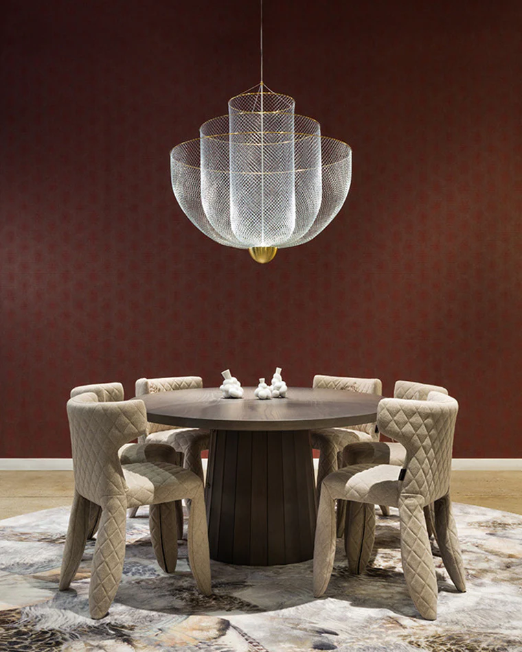 WOMO Mesh Uplight Vaulted Ceiling Pendant Chandelier-WM2069 - Image 12