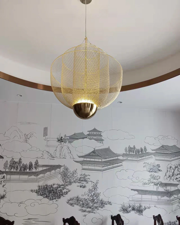 WOMO Mesh Uplight Vaulted Ceiling Pendant Chandelier-WM2069 - Image 18