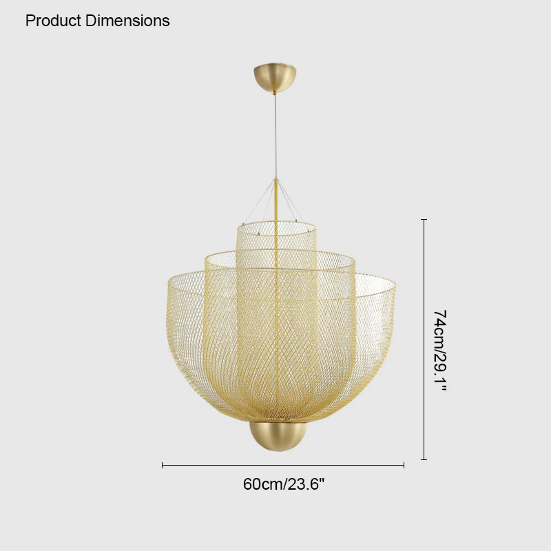 WOMO Mesh Uplight Vaulted Ceiling Pendant Chandelier-WM2069 - Image 22