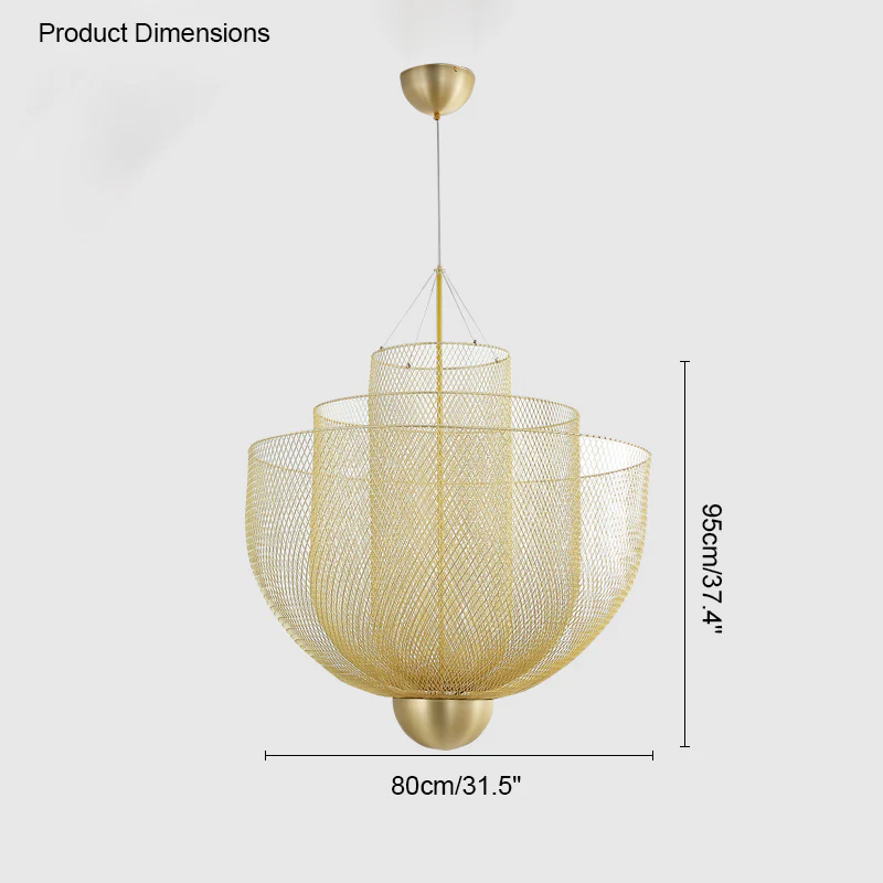 WOMO Mesh Uplight Vaulted Ceiling Pendant Chandelier-WM2069 - Image 24