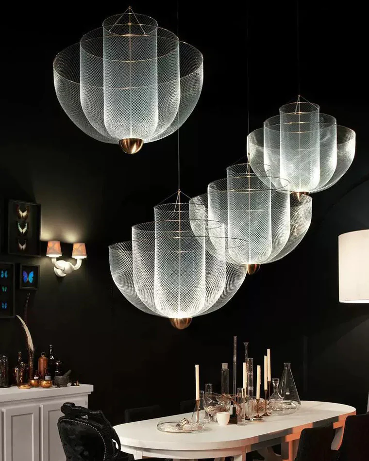 WOMO Mesh Uplight Vaulted Ceiling Pendant Chandelier-WM2069 - Image 3