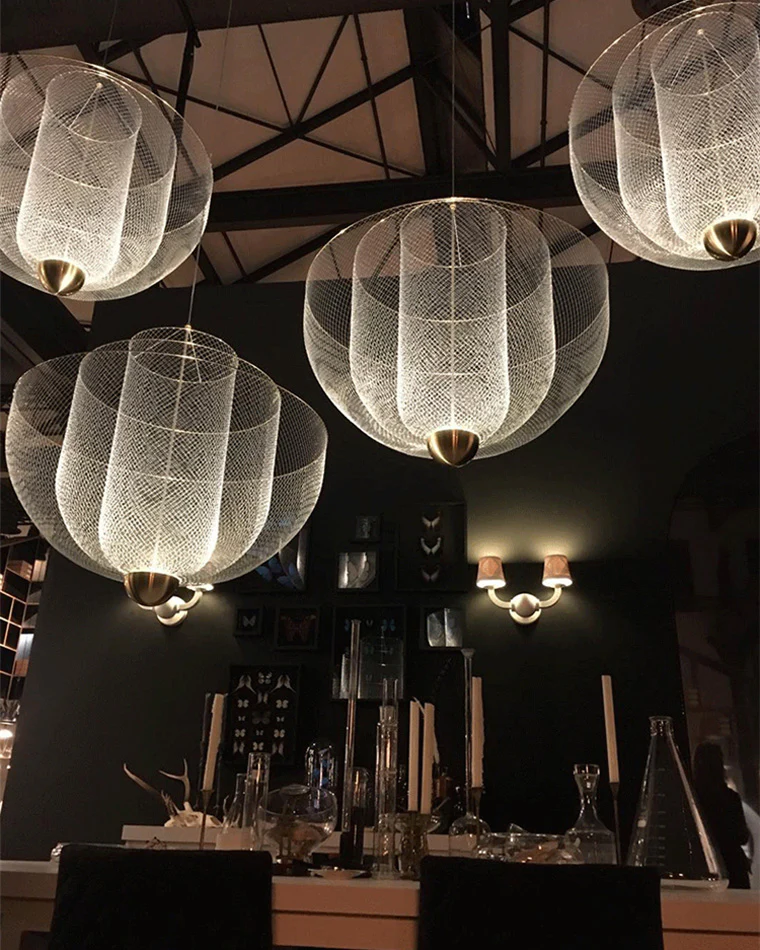 WOMO Mesh Uplight Vaulted Ceiling Pendant Chandelier-WM2069 - Image 5