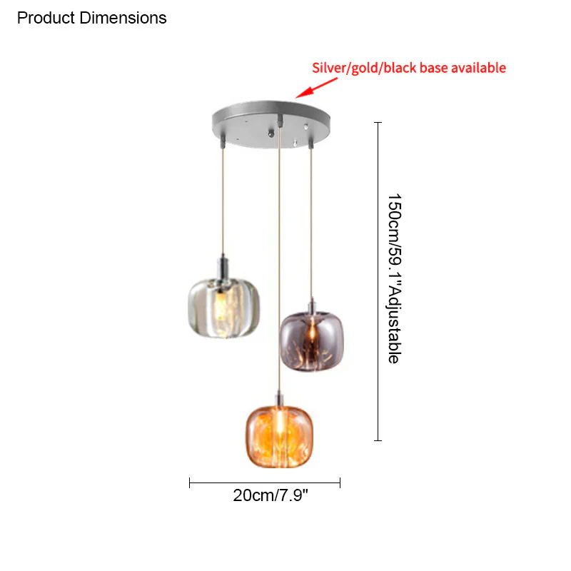 WOMO Colored Glass Multi Pendant Chandelier-WM2111 - Image 34