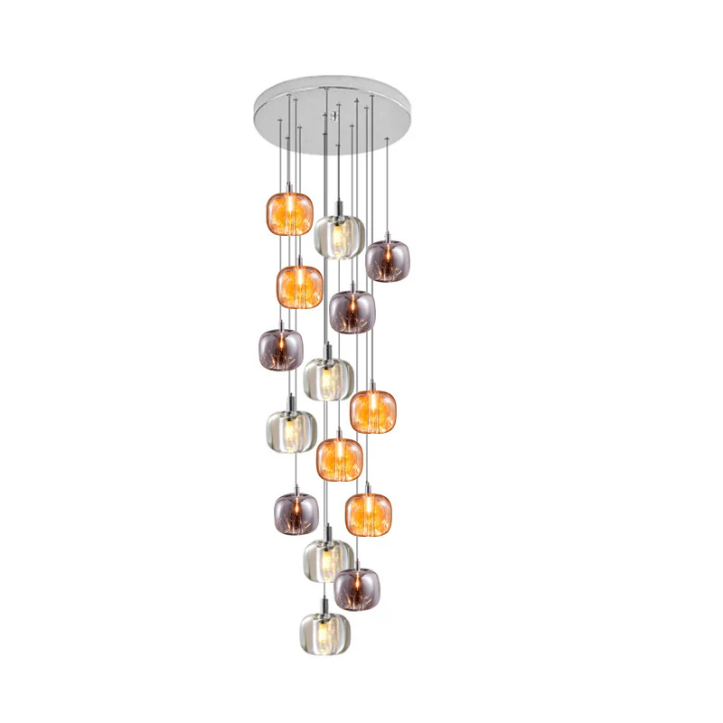 WOMO Colored Glass Multi Pendant Chandelier-WM2111 - Image 41