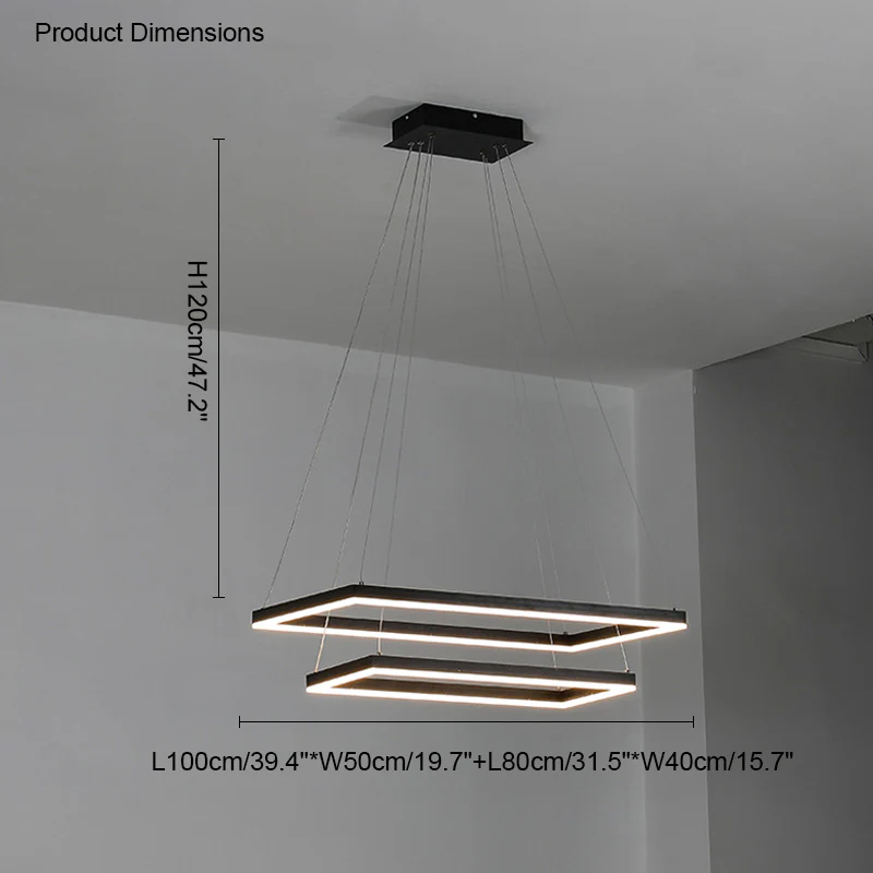 WOMO Tiered Rectangular LED Chandelier-WM2120 - Image 42