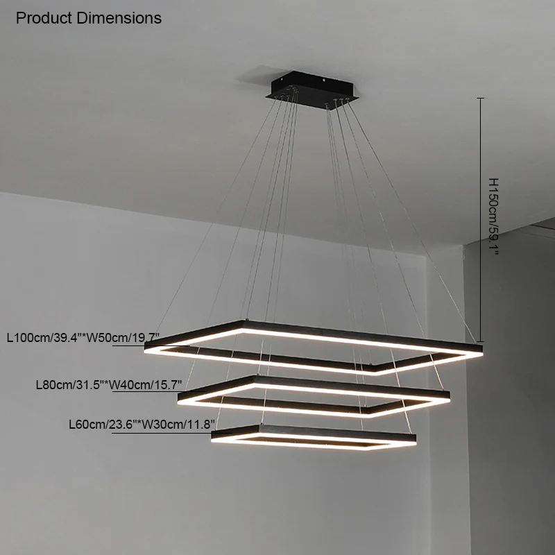 WOMO Tiered Rectangular LED Chandelier-WM2120 - Image 46