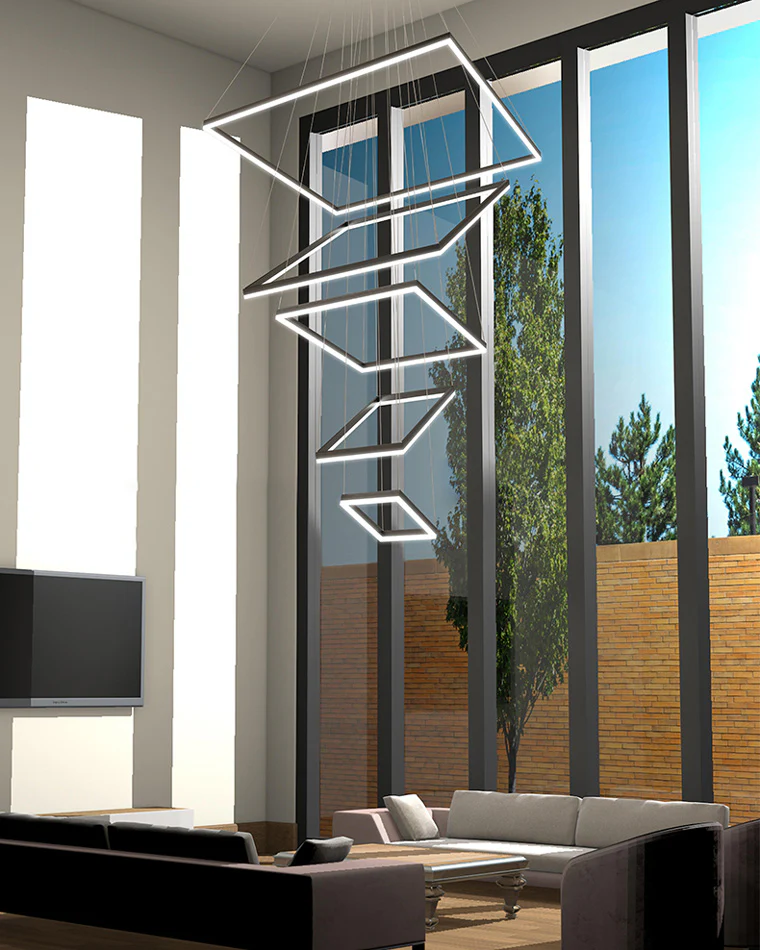 WOMO Tiered Rectangular LED Chandelier-WM2120 - Image 6