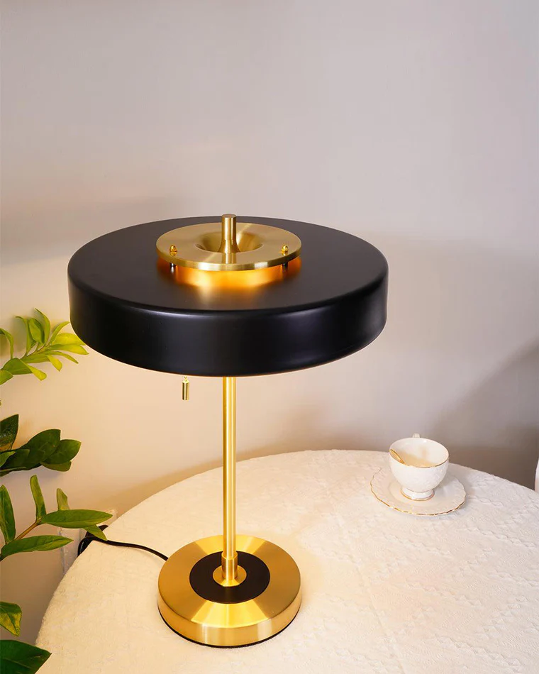 WOMO Mid-Century Round Table Lamp with Pull Chain-WM8009 - Image 16