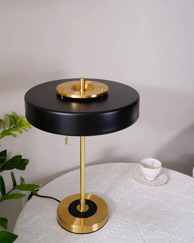 WOMO Mid-Century Round Table Lamp with Pull Chain-WM8009 - Image 17
