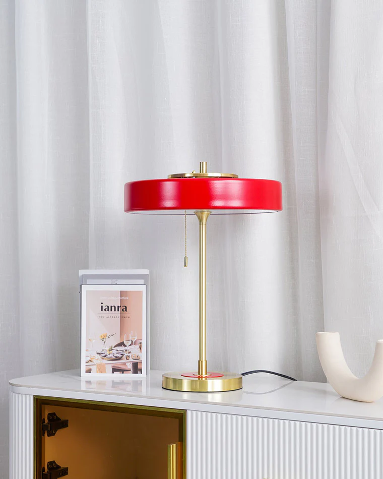 WOMO Mid-Century Round Table Lamp with Pull Chain-WM8009 - Image 18