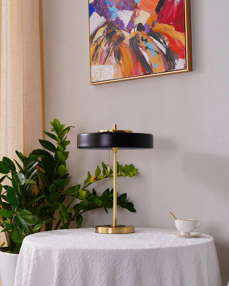 WOMO Mid-Century Round Table Lamp with Pull Chain-WM8009 - Image 20