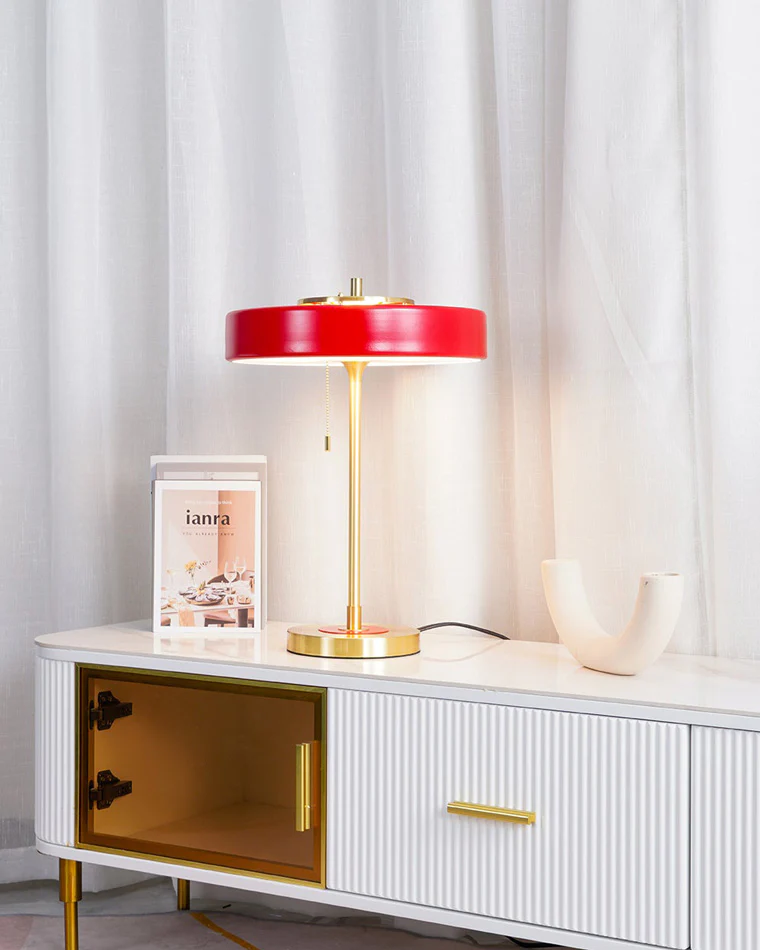 WOMO Mid-Century Round Table Lamp with Pull Chain-WM8009 - Image 21