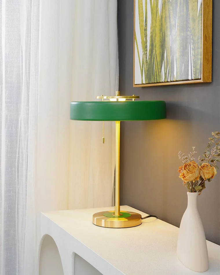 WOMO Mid-Century Round Table Lamp with Pull Chain-WM8009 - Image 23
