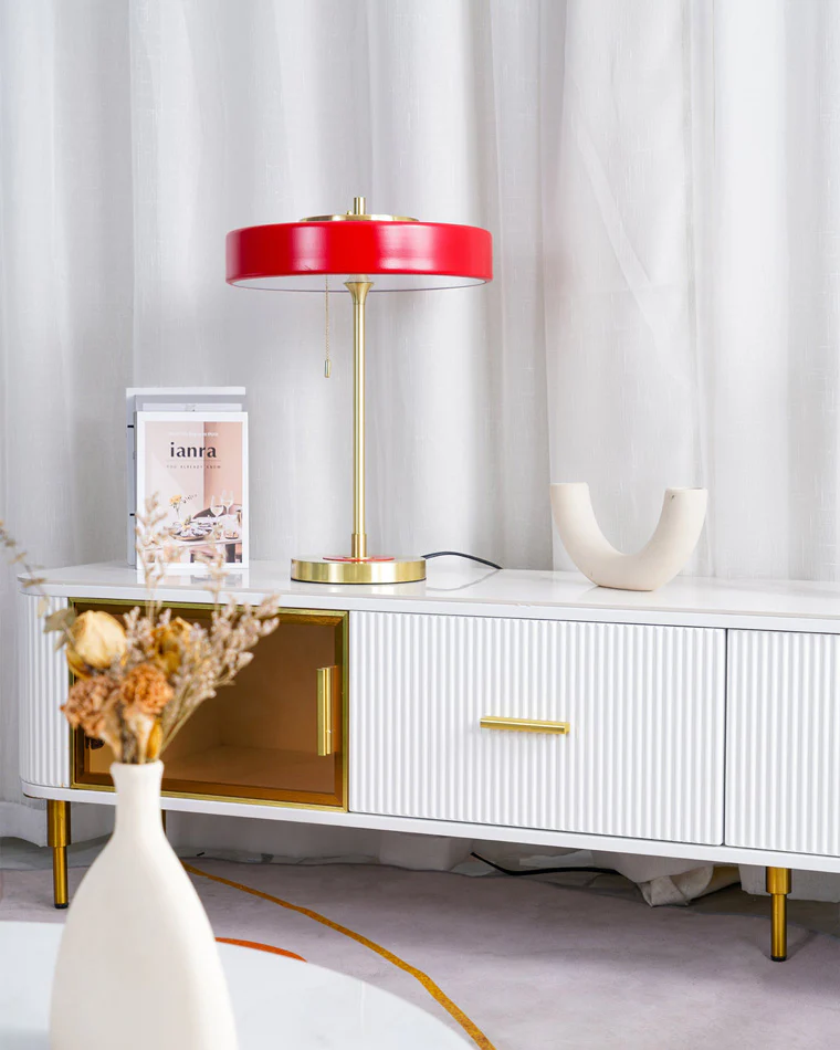 WOMO Mid-Century Round Table Lamp with Pull Chain-WM8009 - Image 24