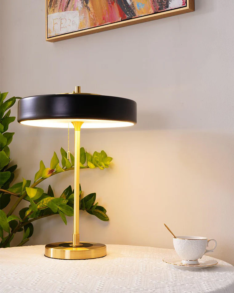 WOMO Mid-Century Round Table Lamp with Pull Chain-WM8009 - Image 25
