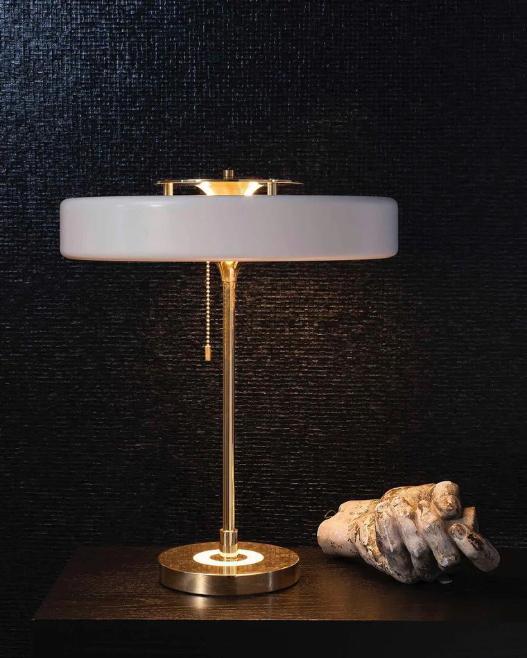 WOMO Mid-Century Round Table Lamp with Pull Chain-WM8009 - Image 3