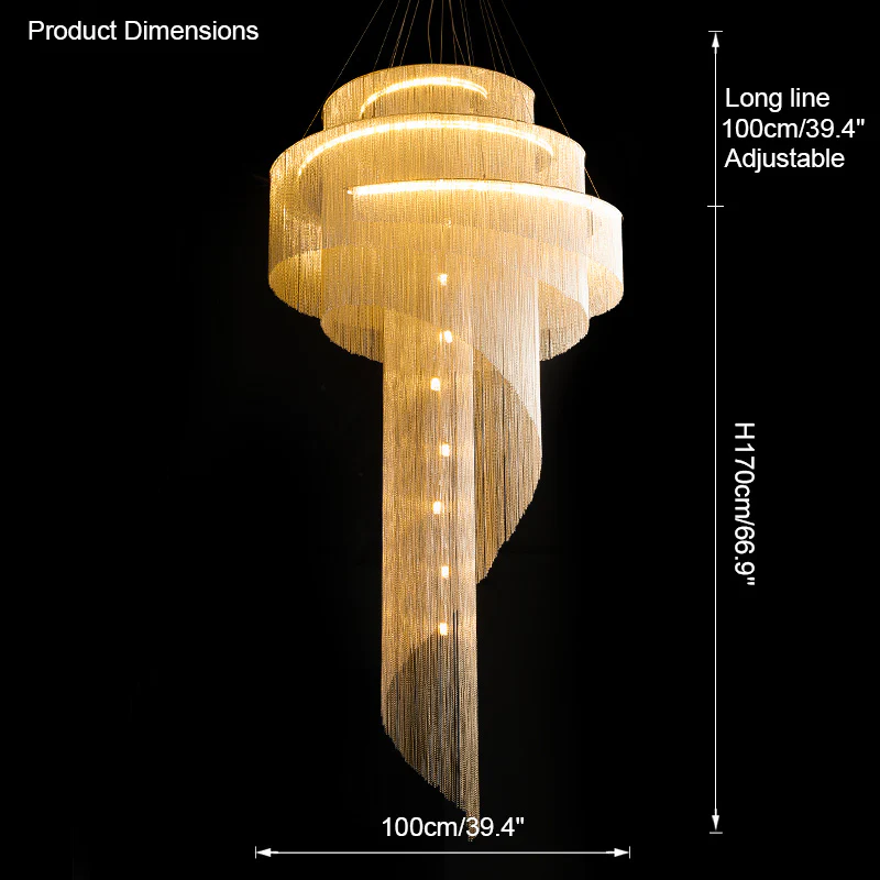 WOMO Spiral Tassel Foyer Chandelier-WM2067 - Image 39