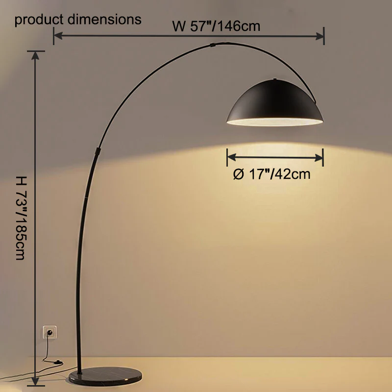 WOMO Dome Arc Floor Lamp for Dining Room-WM7008 - Image 17