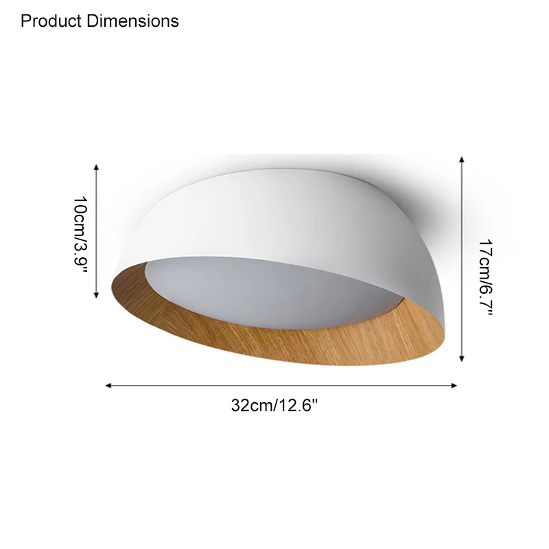 WOMO Wood Grain Asymmetrical Flush Mount Ceiling Light-WM1016 - Image 11