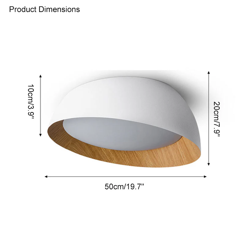 WOMO Wood Grain Asymmetrical Flush Mount Ceiling Light-WM1016 - Image 13