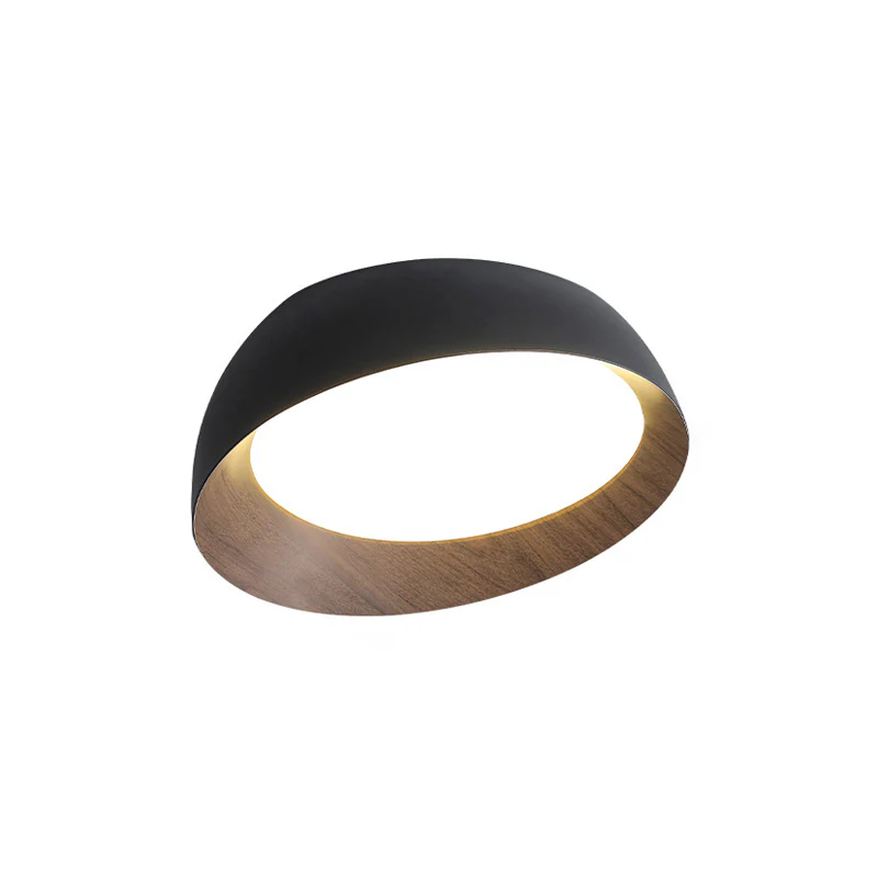 WOMO Wood Grain Asymmetrical Flush Mount Ceiling Light-WM1016 - Image 14