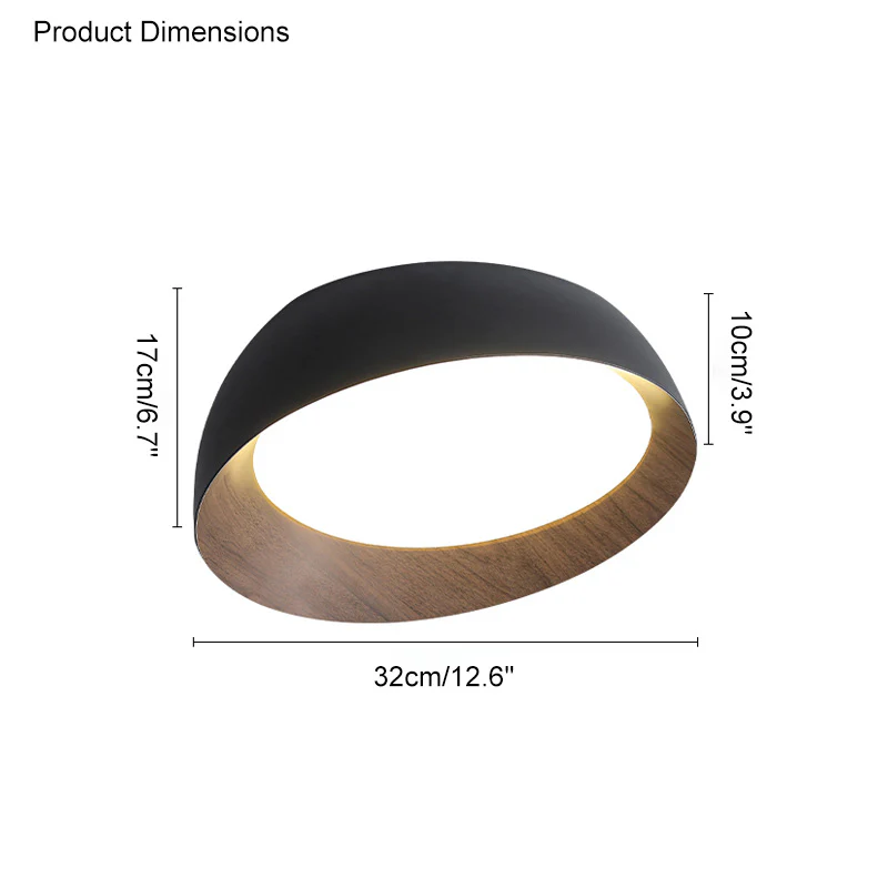 WOMO Wood Grain Asymmetrical Flush Mount Ceiling Light-WM1016 - Image 15