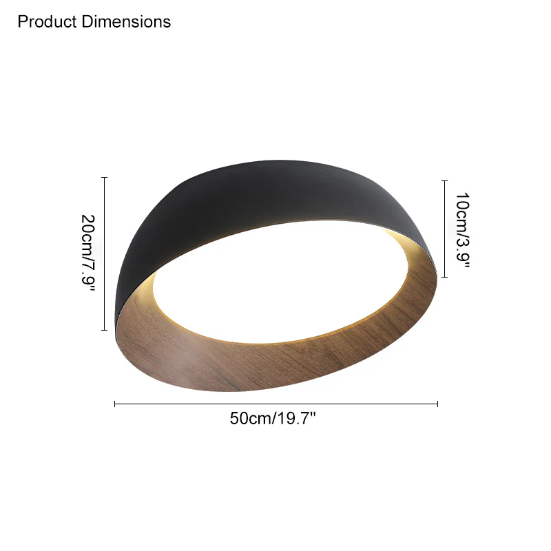 WOMO Wood Grain Asymmetrical Flush Mount Ceiling Light-WM1016 - Image 17