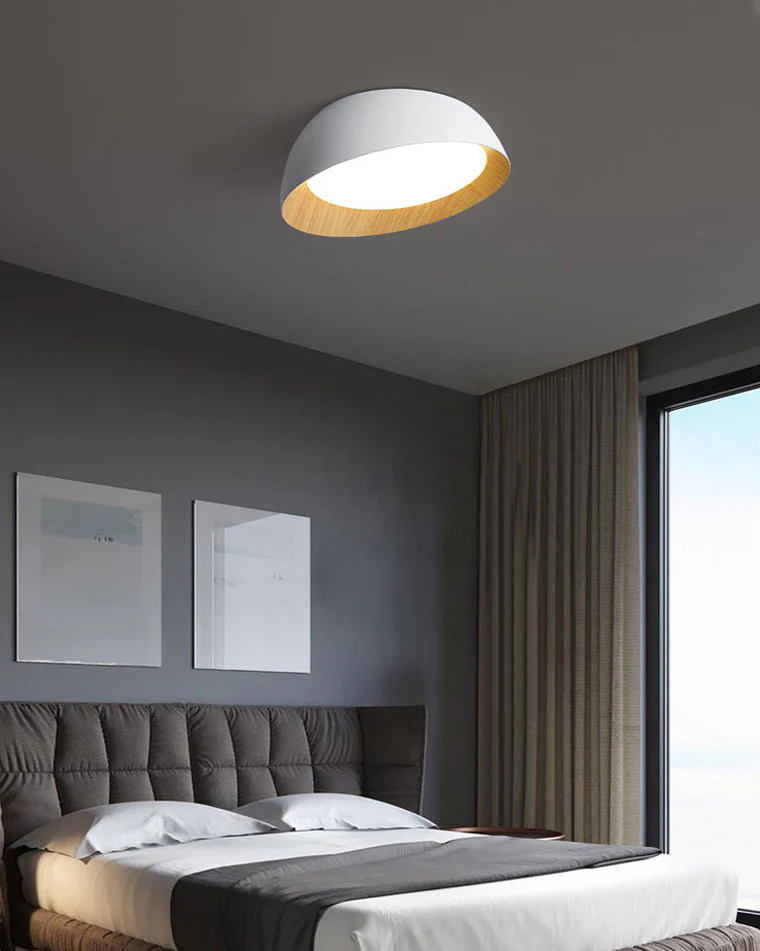 WOMO Wood Grain Asymmetrical Flush Mount Ceiling Light-WM1016 - Image 3