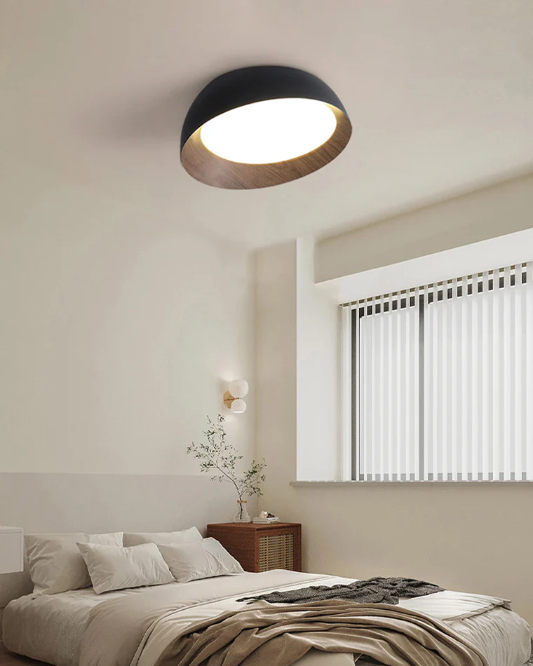 WOMO Wood Grain Asymmetrical Flush Mount Ceiling Light-WM1016 - Image 4
