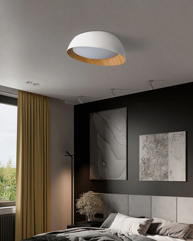 WOMO Wood Grain Asymmetrical Flush Mount Ceiling Light-WM1016 - Image 5