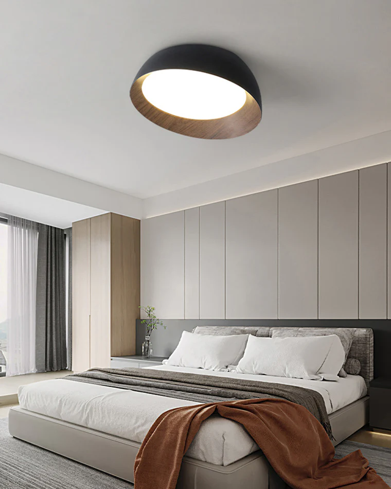 WOMO Wood Grain Asymmetrical Flush Mount Ceiling Light-WM1016 - Image 6