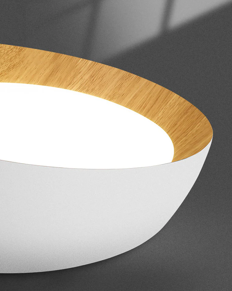 WOMO Wood Grain Asymmetrical Flush Mount Ceiling Light-WM1016 - Image 8