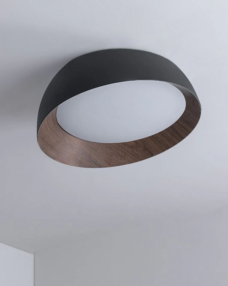 WOMO Wood Grain Asymmetrical Flush Mount Ceiling Light-WM1016 - Image 9