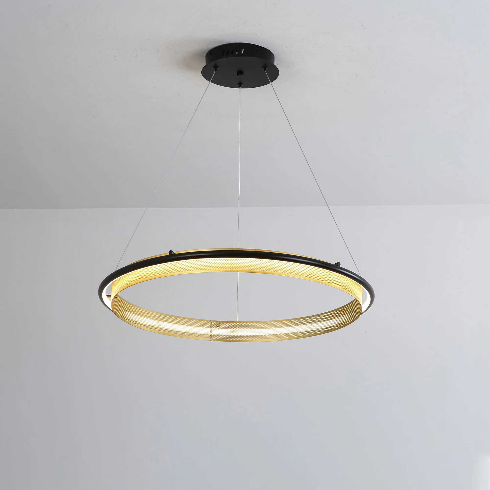 WOMO Black and Gold Ring LED Chandelier-WM2119a - Image 15