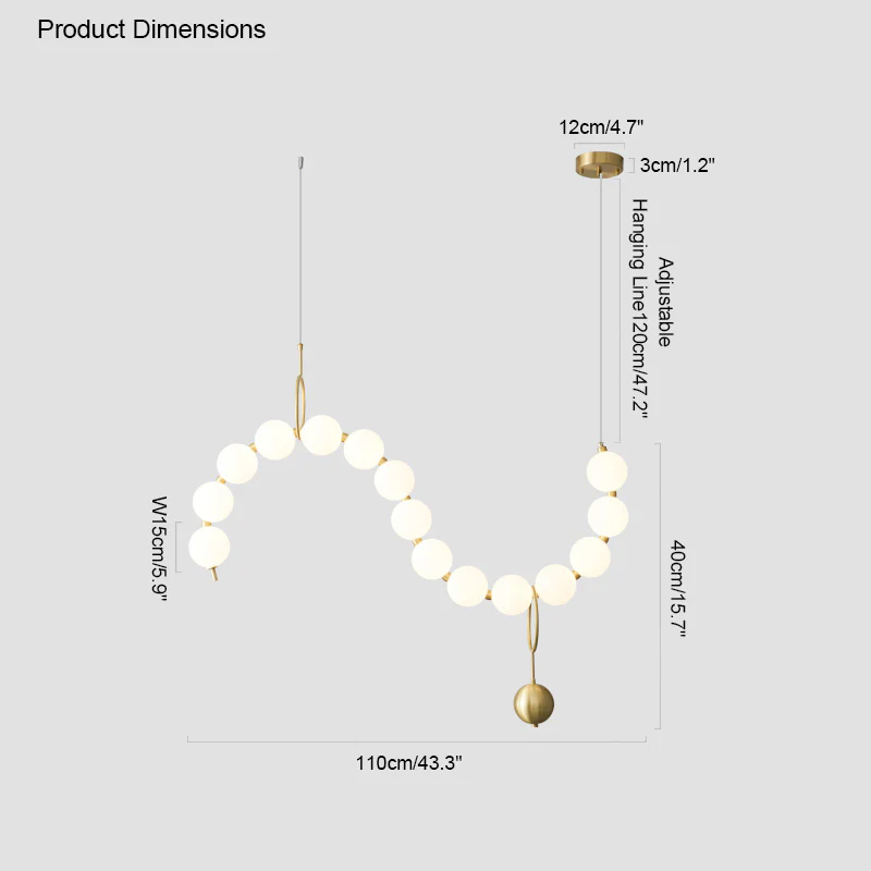 WOMO String Pearl Chandelier-WM2102 - Image 42