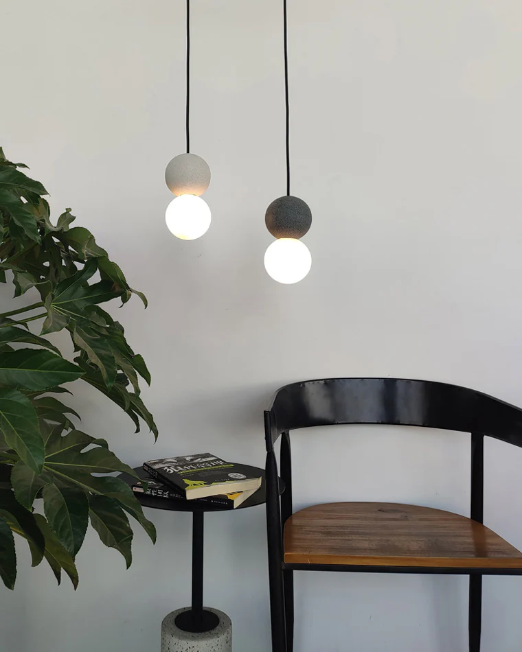 WOMO White & Black Glass Globe Pendant Light-WM2086 - Image 10