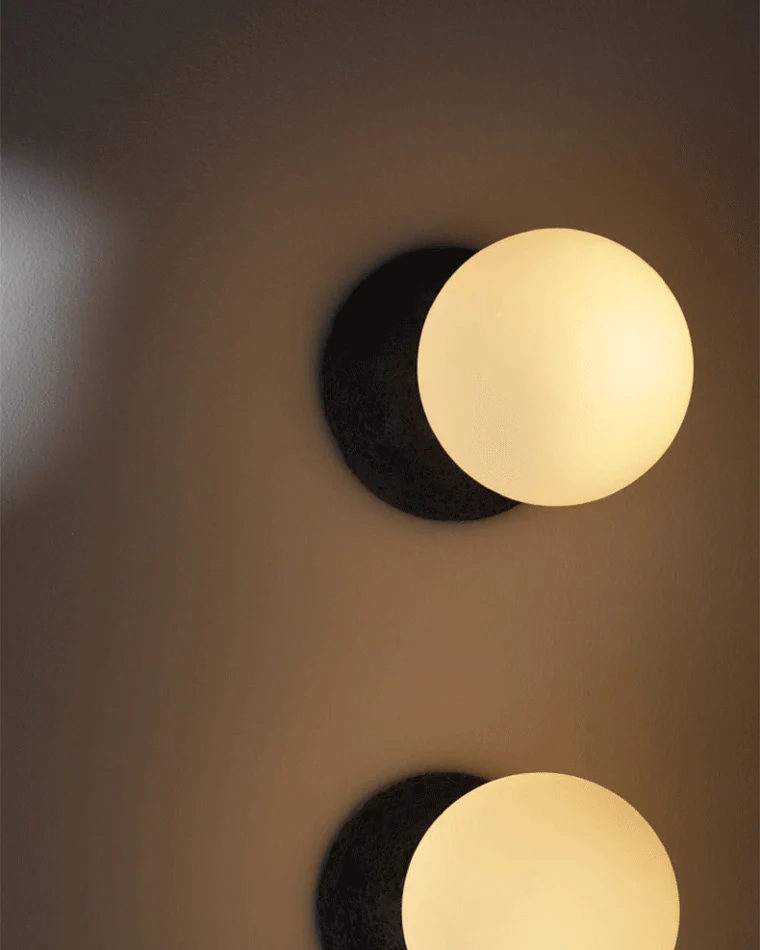 WOMO White & Black Glass Globe Pendant Light-WM2086 - Image 13