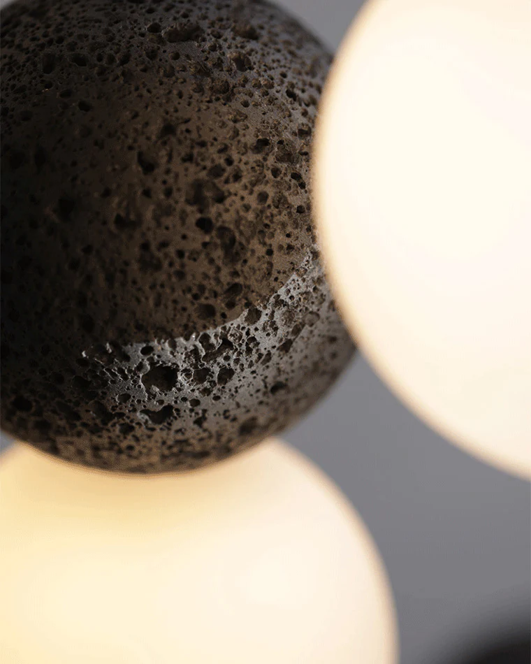 WOMO White & Black Glass Globe Pendant Light-WM2086 - Image 14