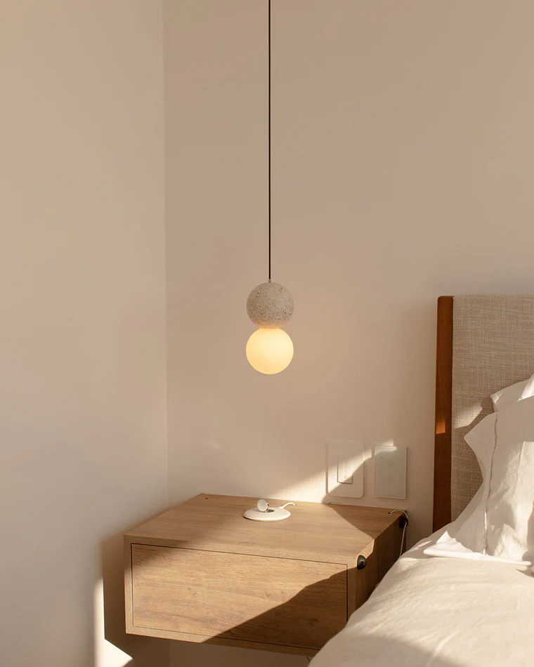 WOMO White & Black Glass Globe Pendant Light-WM2086 - Image 8