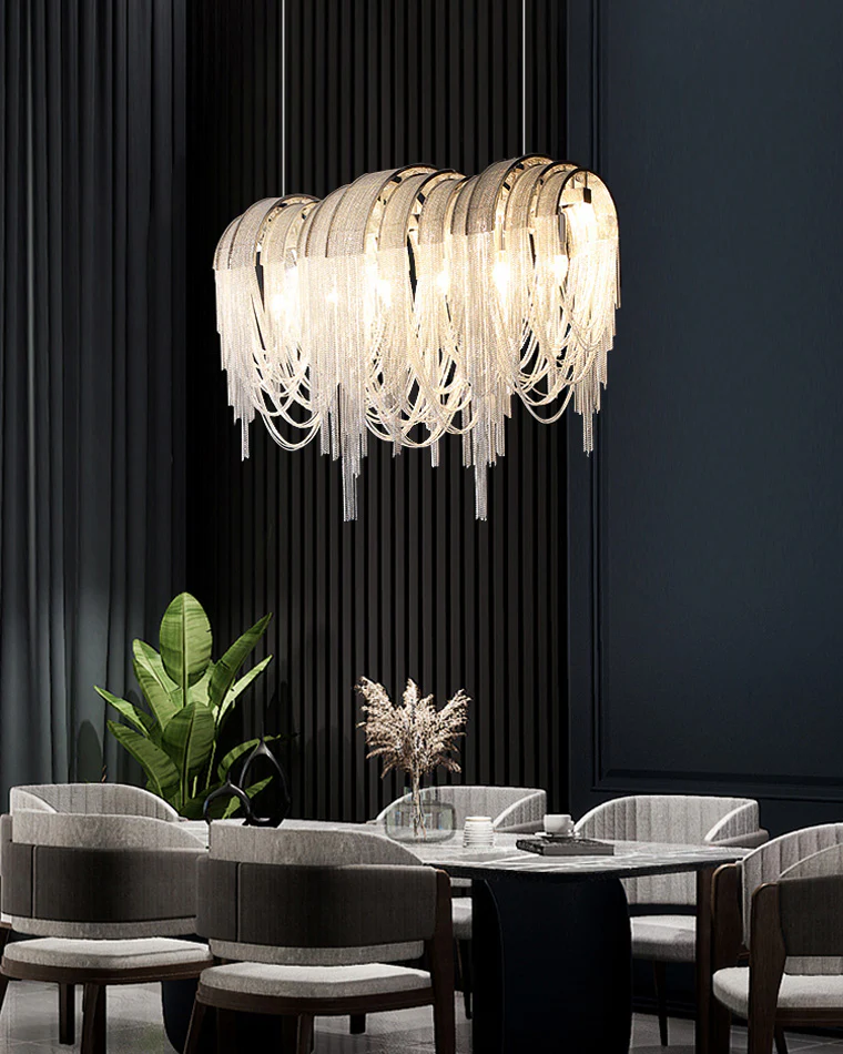 WOMO Fringe Linear Chandelier-WM2089 - Image 11