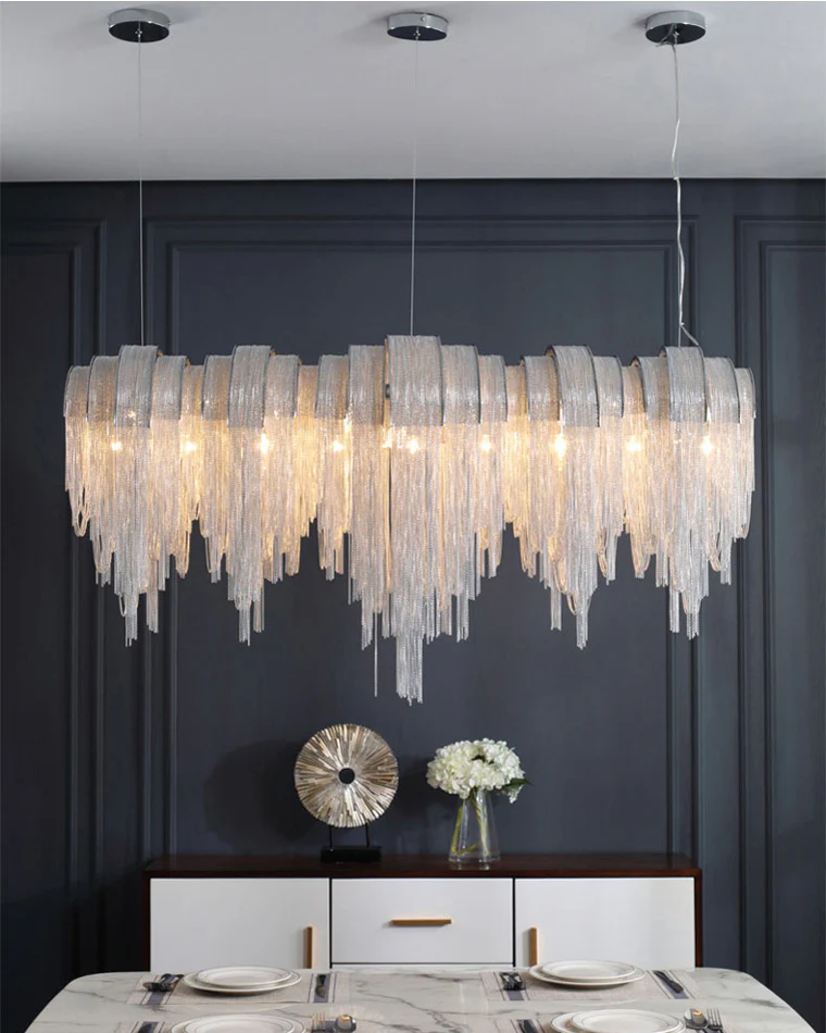WOMO Fringe Linear Chandelier-WM2089 - Image 13