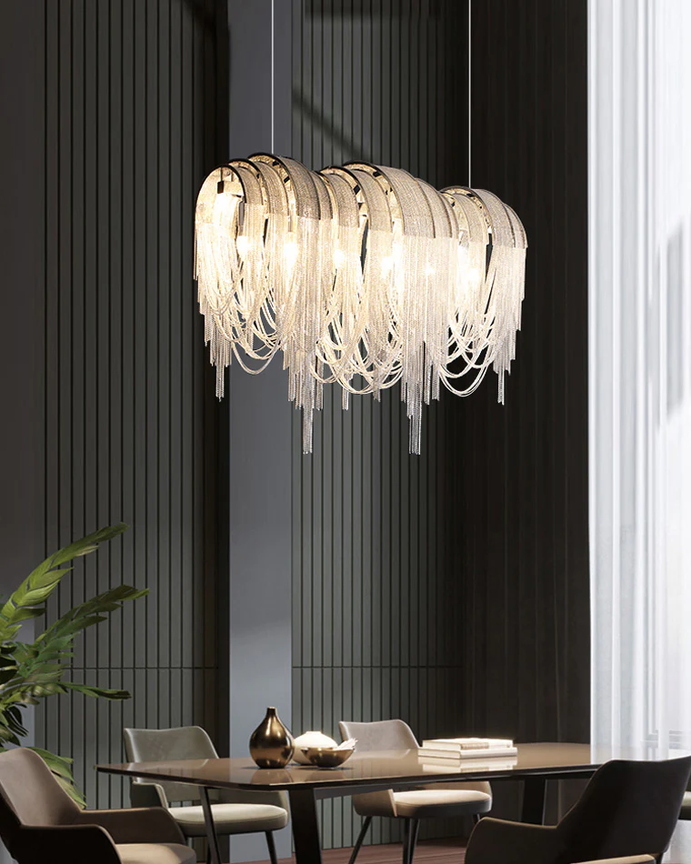 WOMO Fringe Linear Chandelier-WM2089 - Image 15